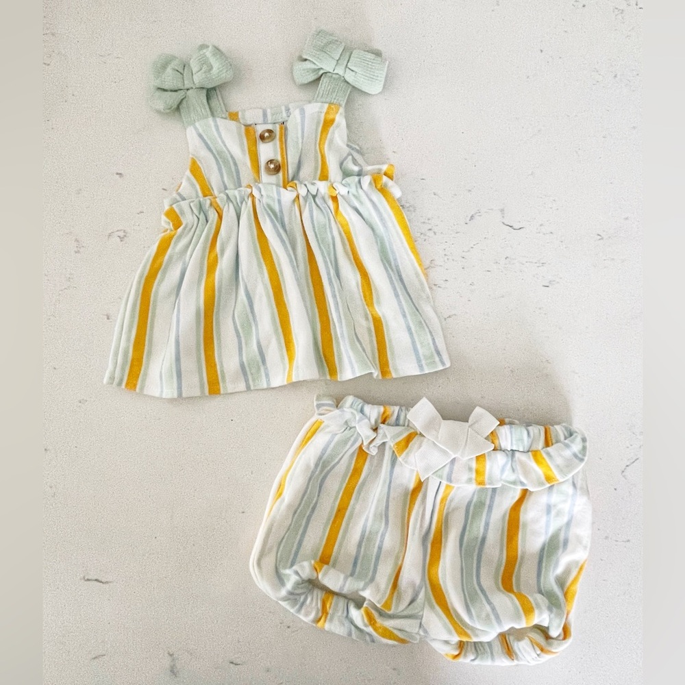 NICOLE MILLER New York Sleeveless Baby Tank Bloomers 3-6 Months Cottagecore